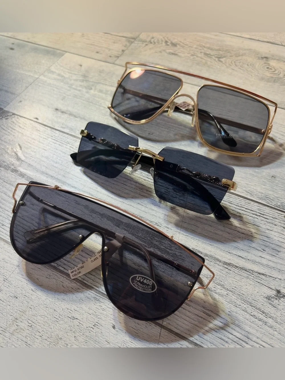 Trendy fashion, sunglasses bundle of (3)